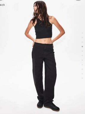 NWT KHY RAW EDGE CANVAS PANT - BLACK - SMALL